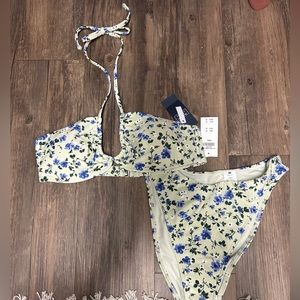 Abercrombie Swimsuit in Mint Green Floral - Size Small